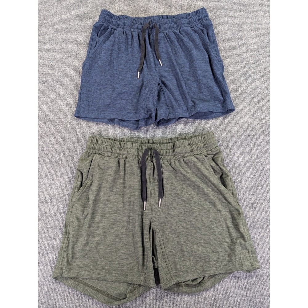 Bruce Bolt Mens Small Performance Training Shorts 2 Pack Blue Green 6in Inseam